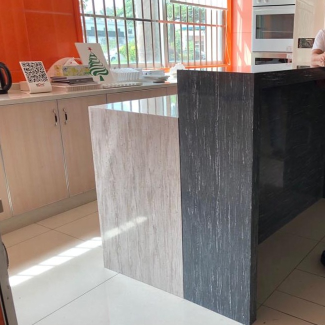 Más de 200 colores por color personalizado y superficie sólida acrílica Staron de forma de piedra de losa grande
