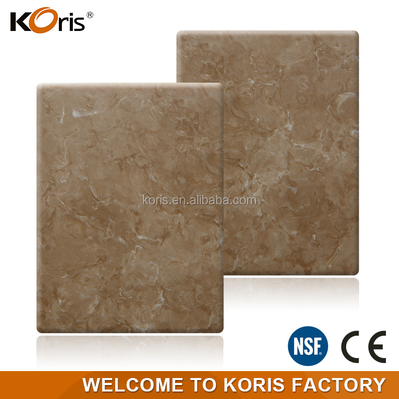 Precio barato Cocina Colores decorativos Mármol artificial Acrílico Hoja de superficie sólida