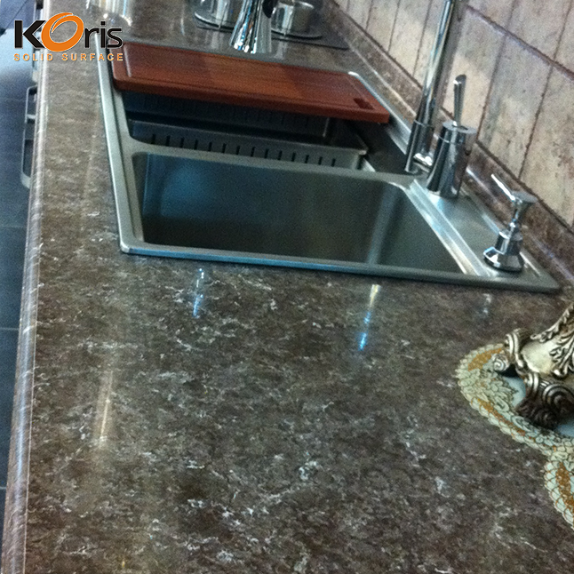 Koris acrylic solid surface / luxury kitchen countertops/ artifical marble slabs